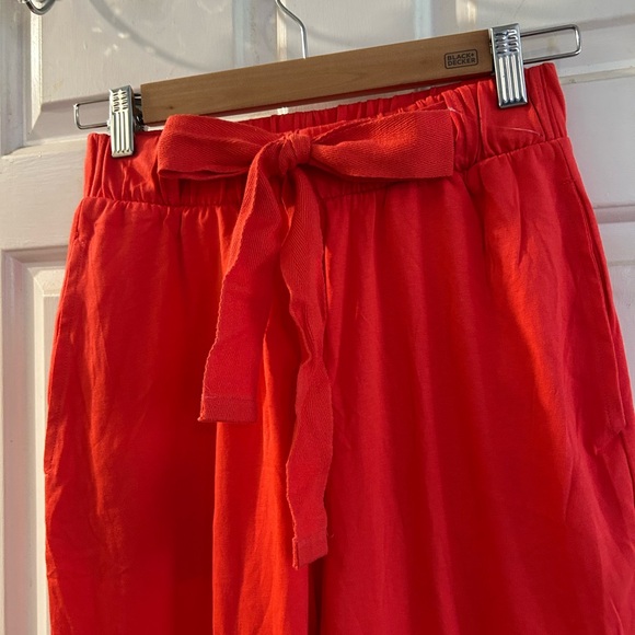 Zara Red Tie-Waist Track Joggers - Picture 2 of 3